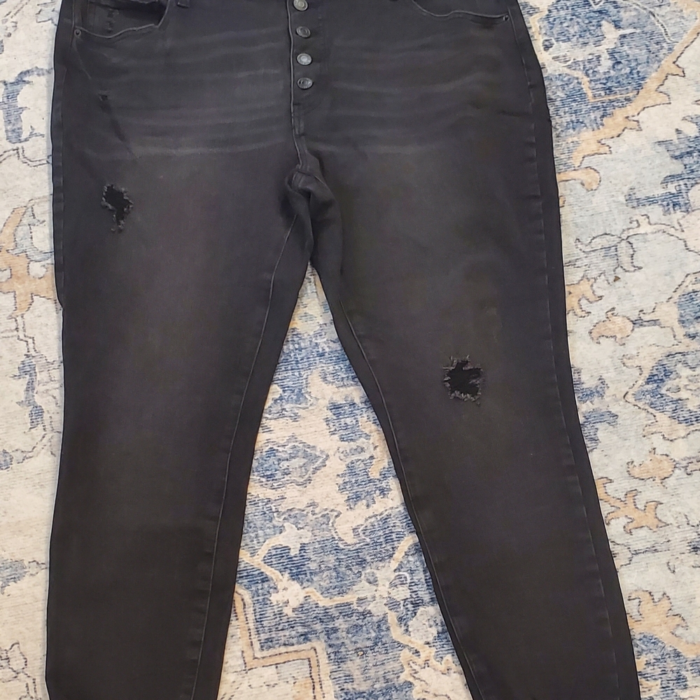Time and Tru Black Distressed Skinny Jeans